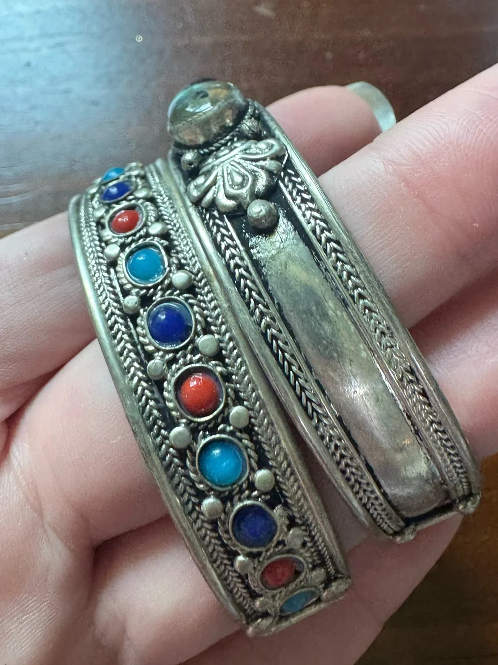 Vintage Lot of Six Silver Tone Rhinestone Bangle Bracelets